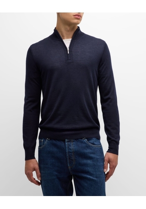 Men's Cashmere-Silk Quarter-Zip Sweater