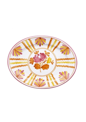 blossom oval serving plate - OS White