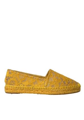 Yellow Taormina Lace Espadrille Loafers Flats Shoes - EU37/US6.5