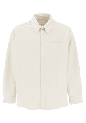 Ami Alexandre Matiussi cotton corduroy overshirt - S White