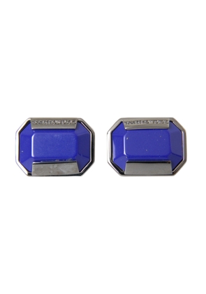 Silver Plated Brass Pin Crystal Cufflinks