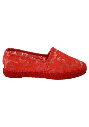 Red Viscose Espadrilles Flat Shoes - EU37/US6.5