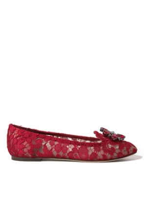 Red Vally Taormina Lace Crystals Flats Shoes - EU38.5/US8