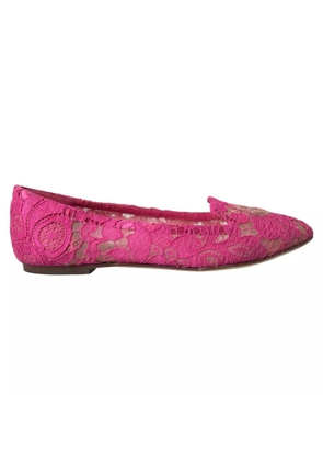 Pink Taormina Lace Slip On Flats Shoes - EU36/US5.5