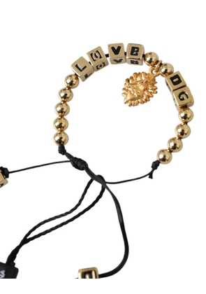 Gold Beaded LOVE DG Charm Fashion Bracelet