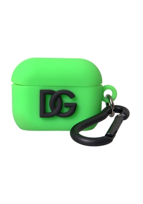 Neon Green Silicone Logo Embossed Airpods Case