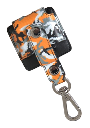 Multicolor Camouflage Print Leather Metal Airpods Case