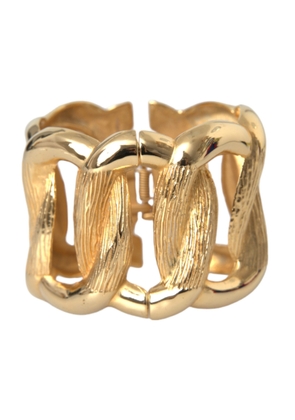 Gold Tone Vintage Clamper Twisted Loop Bangle Bracelet