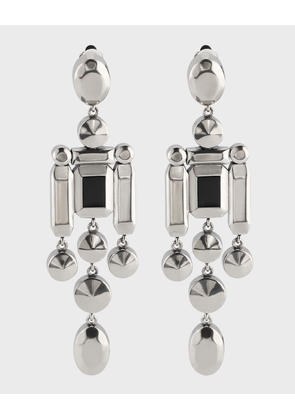 Sterling Silver Triple-Bead Crystal Chandelier Earrings