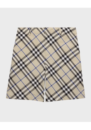 Boy's Oscar Check-Print Shorts, Size 3-14