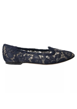 Dark Blue Taormina Lace Slip On Flats Shoes - EU35/US4.5