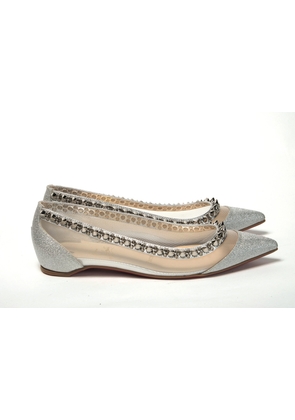 Christian Louboutin Silver Flat Point Toe Shoe - EU35.5/US5