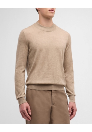 Men's Worsted Cashmere Mock-Neck Pullover