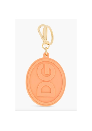 Dolce & Gabbana Elegant Orange Keychain with Gold Hardware