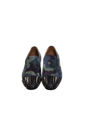 Spooky Flat Camouflage and Studded Slip On Shoes - EU40.5/US7.5