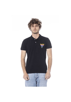 Black Cotton Polo Shirt - S