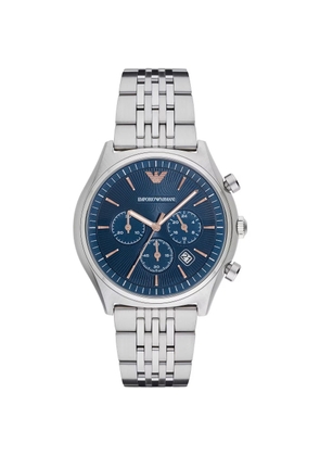 Emporio Armani Silver Steel Chronograph Watch