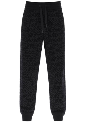 Dolce & gabbana flocked-logo joggers - 48 Black