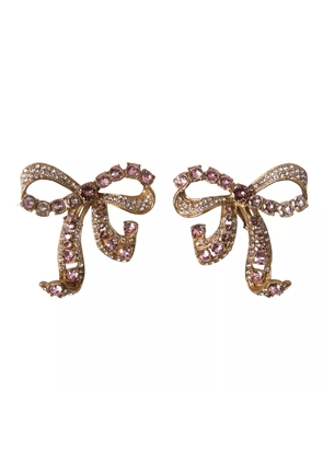 Gold Brass Pink Clear Crystal Bow Fiocchi Christmas