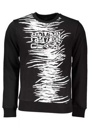 Cavalli Class Black Cotton Sweater - M