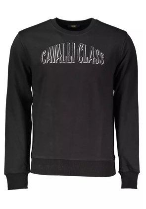 Cavalli Class Black Cotton Sweater - S