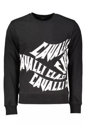 Cavalli Class Black Cotton Sweater - S