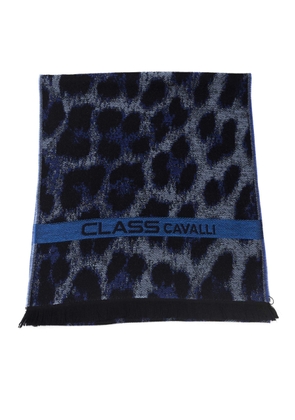 Cavalli Class Blue Wool Scarf