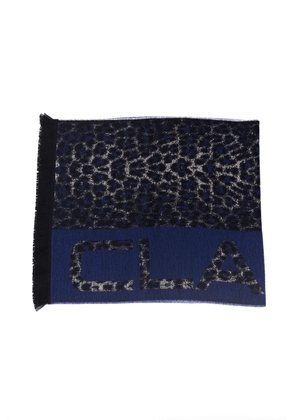 Cavalli Class Blue Wool Scarf