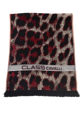 Cavalli Class Burgundy Wool Scarf