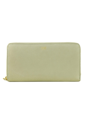 Cavalli Class Etoupe Grey Calf Leather Zip Closure Wallet