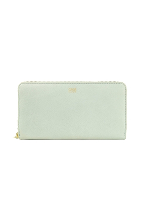 Cavalli Class Grey & Light Blue Calf Leather Zip Closure Wallet