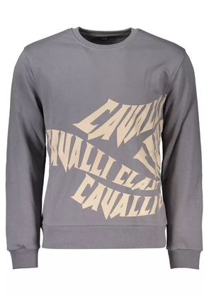 Cavalli Class Gray Cotton Sweater - M