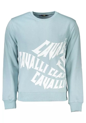 Cavalli Class Light Blue Cotton Sweater - S