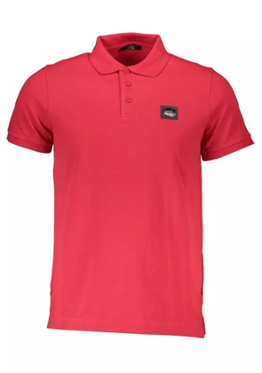 Cavalli Class Pink Cotton Polo Shirt - S