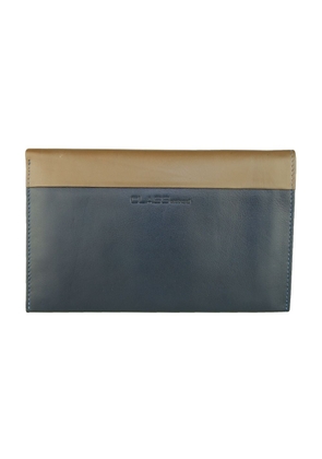 Cavalli Class Sleek Blue and Beige Leather Wallet