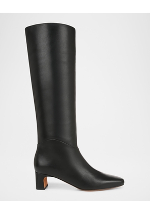 Calfskin Kitten-Heel Knee Boots