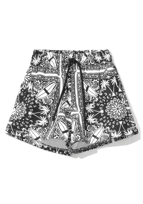 Comme Des Fuckdown Chic Monochrome Palms Cotton Shorts - XS