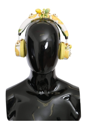 Dolce & Gabbana  Yellow Lemon Crystal Floral Headset Headphones