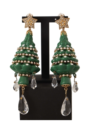 Dolce & Gabbana Enchanting Crystal Christmas Tree Clip-On Earrings