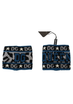 Dolce & Gabbana Blue Gray Logo Two Piece Wristband Wrap