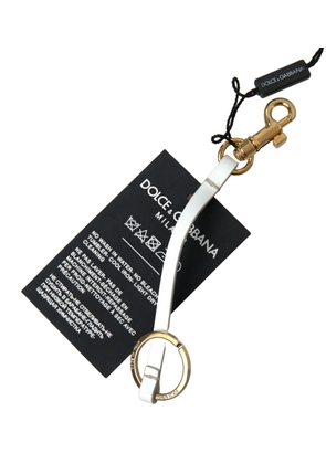 Dolce & Gabbana Black Silicone DG Logo Gold Brass Keychain