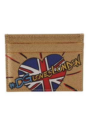 Dolce & Gabbana Gold Leather #DGLovesLondon  Cardholder Case Wallet