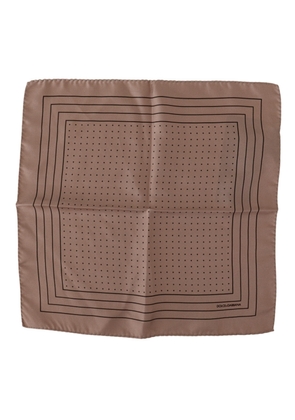 Dolce & Gabbana Brown Dotted Silk Square Handkerchief