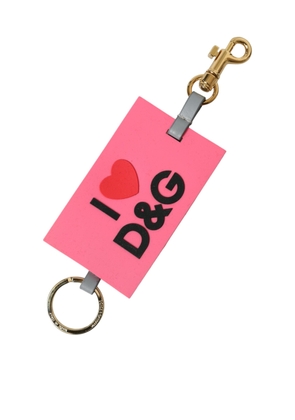 Dolce & Gabbana Pink Silicone DG Logo Gold Brass Keychain