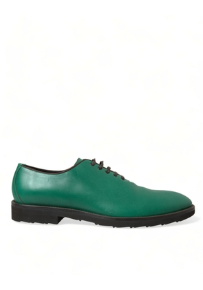 Dolce & Gabbana Green Leather Lace Up Oxford Dress Shoes - EU44/US11