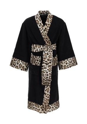 Dolce & gabbana leo print bathrobe - L Black