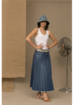 Don The Fuller Blue Cotton Skirt - W31