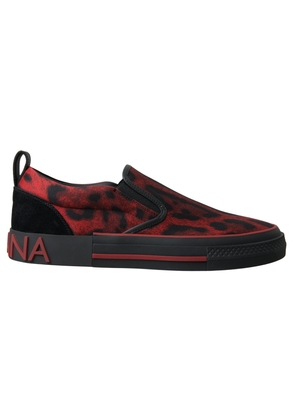 Dolce & Gabbana Red Black Leopard Loafers Sneakers Shoes - EU39/US6