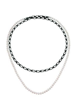 Eera reine double necklace with pearls - OS White