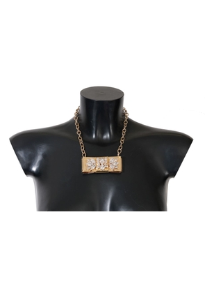 Dolce & Gabbana Elegant Gold Crystal Statement Choker